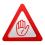 Icono Stop triangular en Rojo